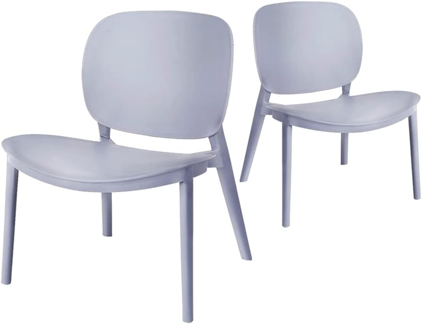 White Armless PP Dining Side Chair Set of 2 Y162596