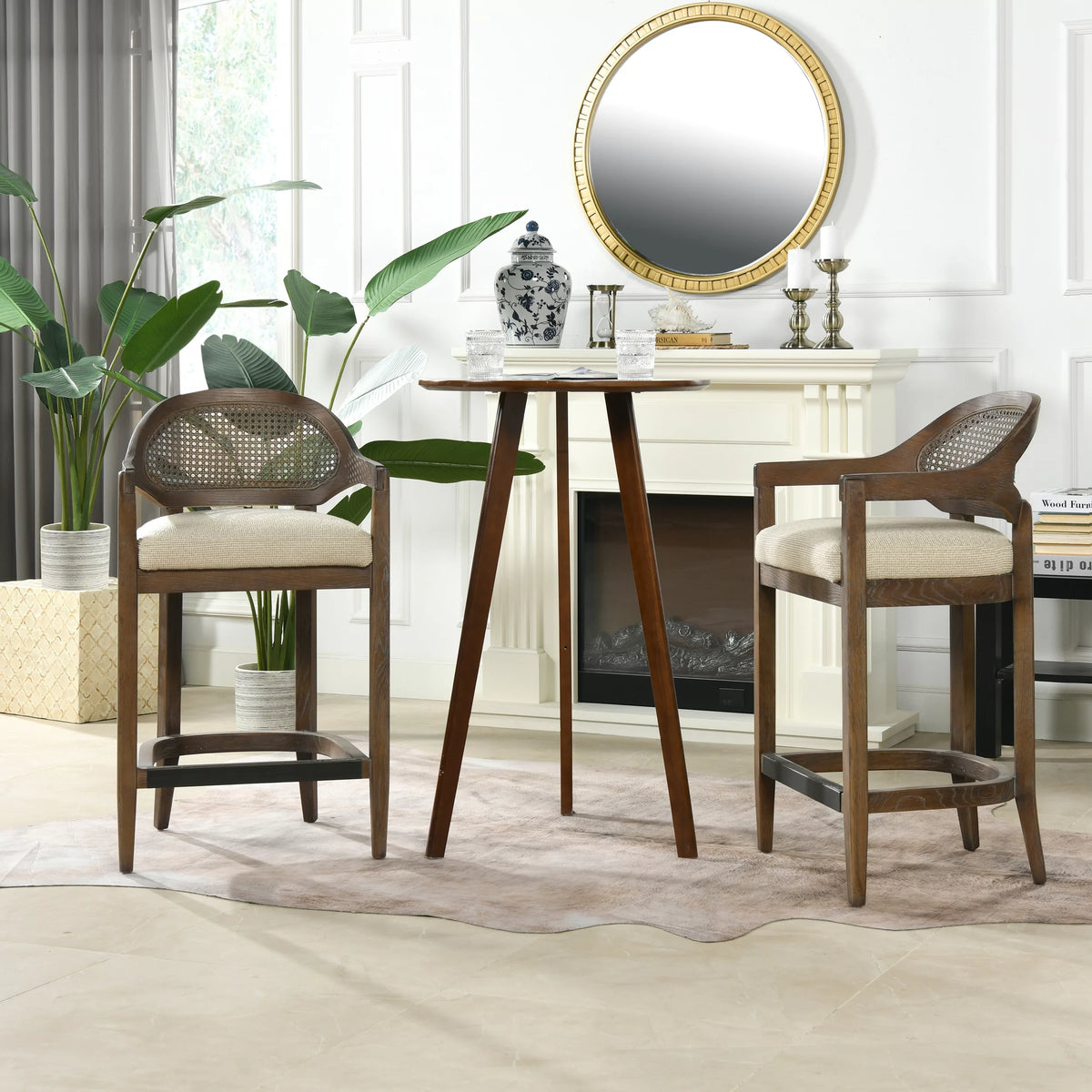 26" Cane Back Counter Stool M359