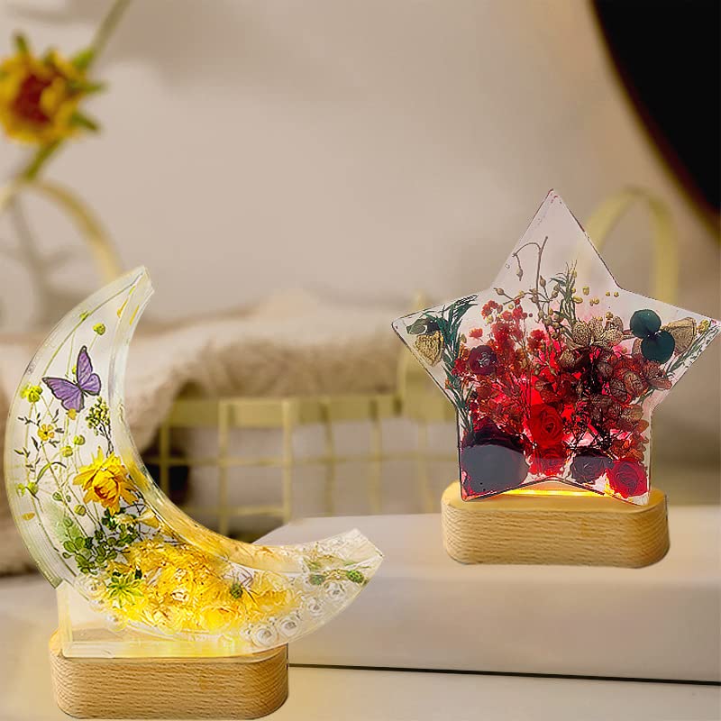 Silicone Molds for Epoxy Resin with Wooden Lighted Base Stand M66445