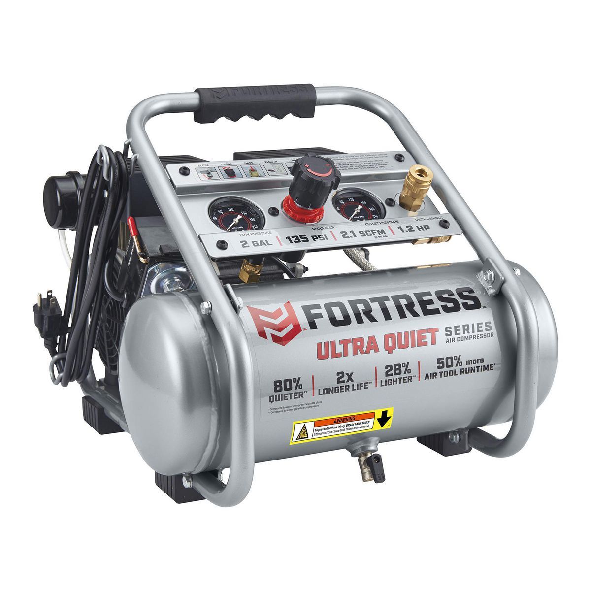 2 Gallon 135 PSI Oil-Free Air Compressor C9271
