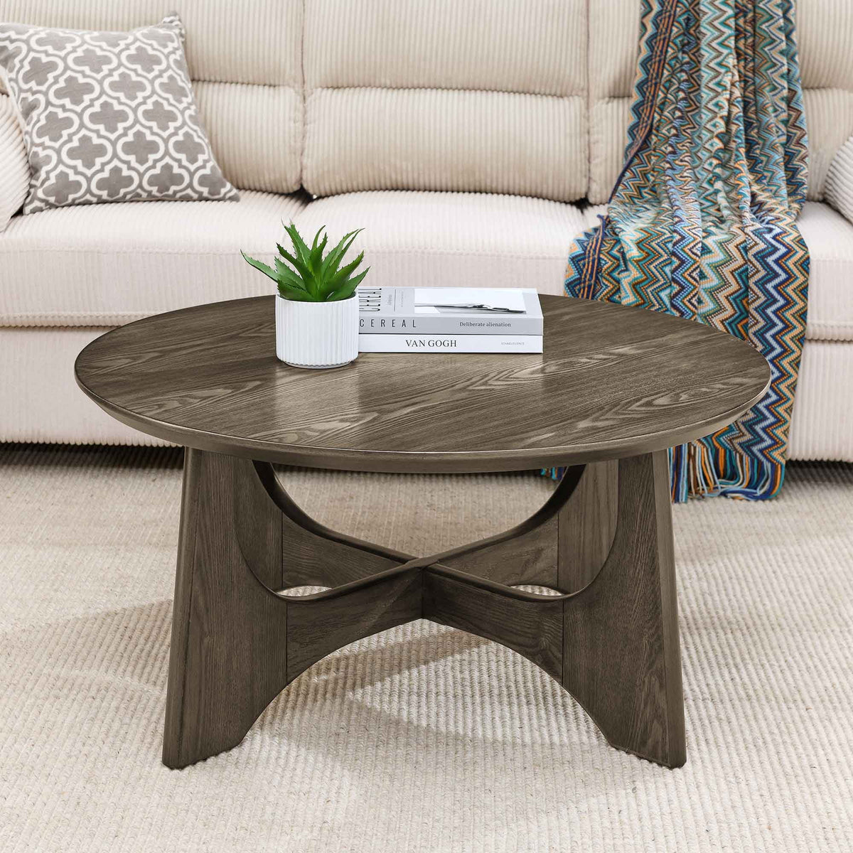 36" Round Wooden Coffee Table N661