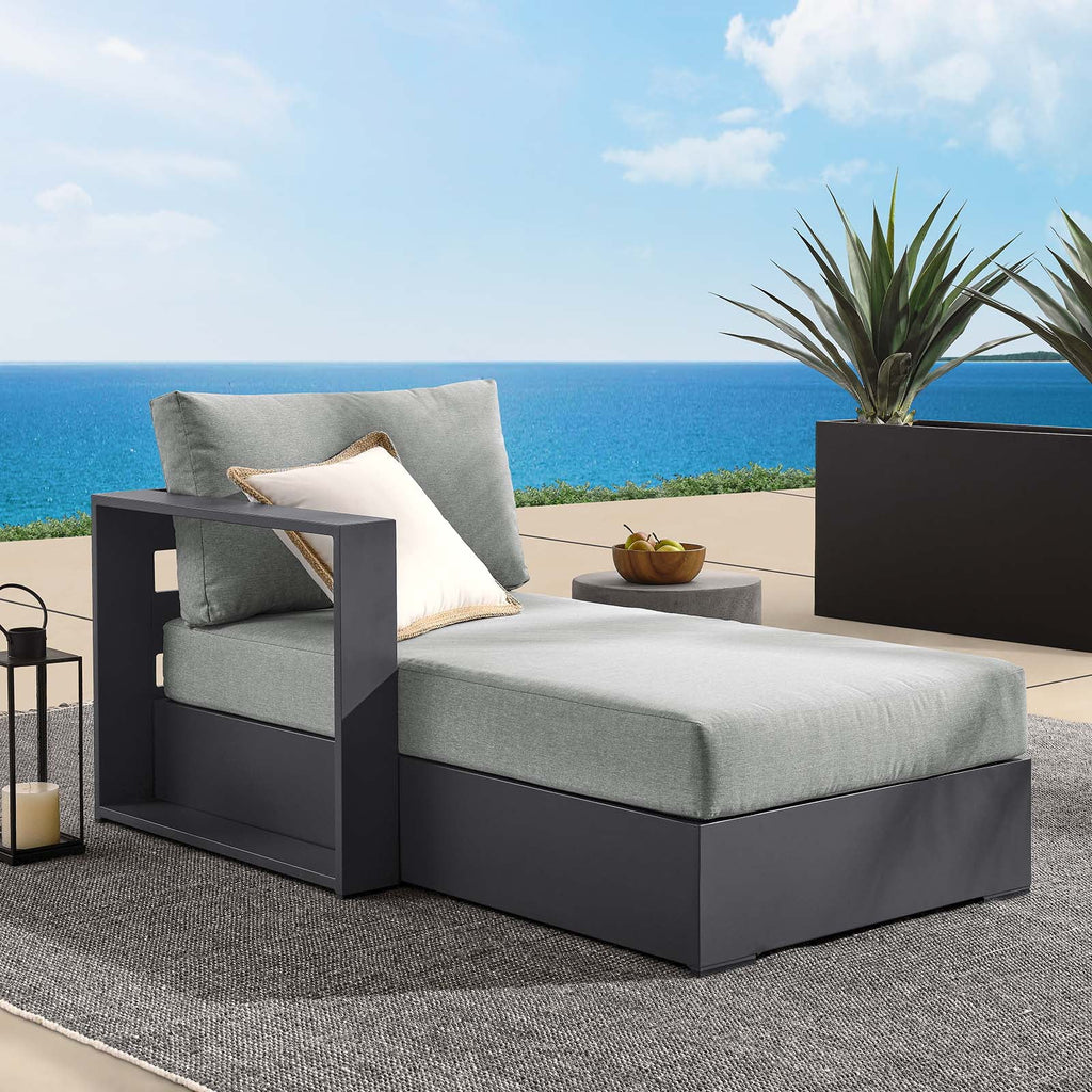 Gray Powder-Coated Aluminum Outdoor Chaise Lounge I193