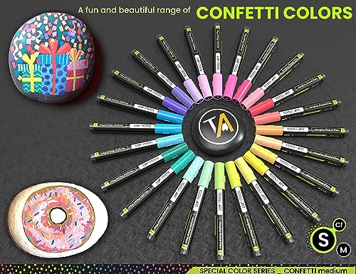 24 Neon Fluorescent Acrylic Paint Pens Markers Set 0.7mm Extra Fine Tip Non Toxic Waterbased G14982