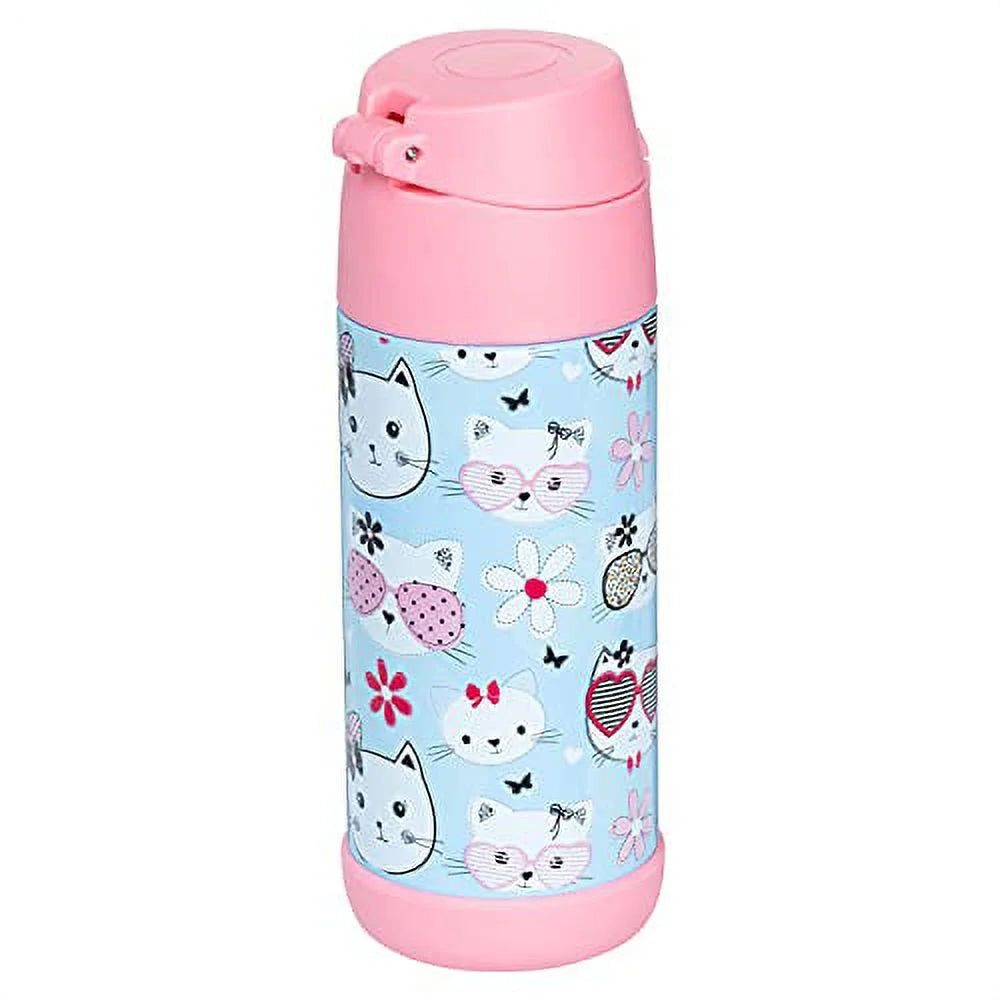 12oz Insulated Stainless Steel Kids Water Bottle with Straw P224480