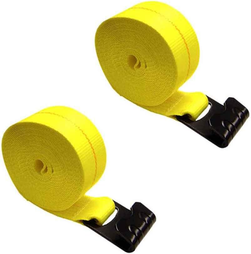 3 Inch x 30 Foot Yellow Replacement Winch Strap with Flat Hook 2 Pack Q557257