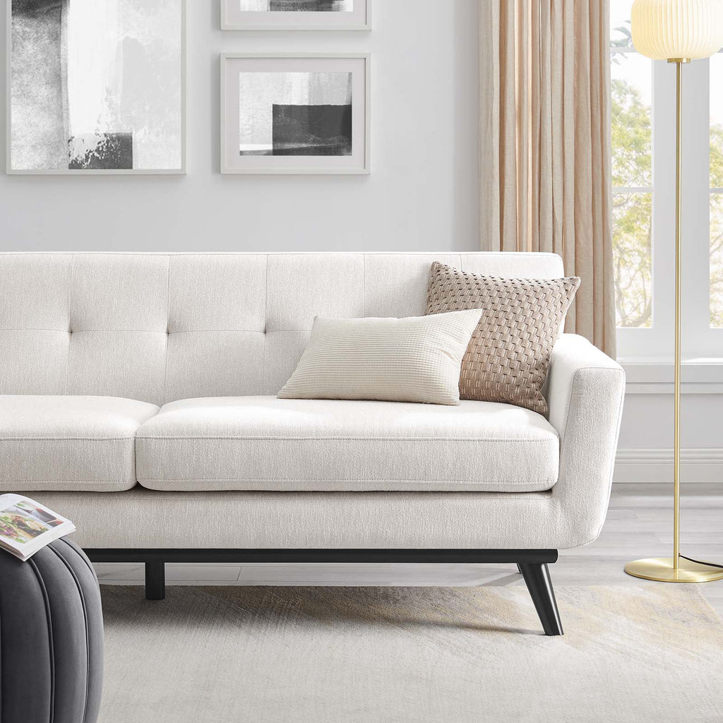 Ivory Herringbone Fabric Sofa T189