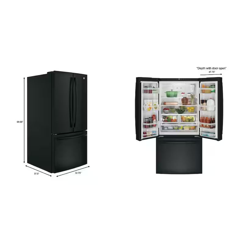 Black 24.7 cu. ft. French Door Refrigerator E811