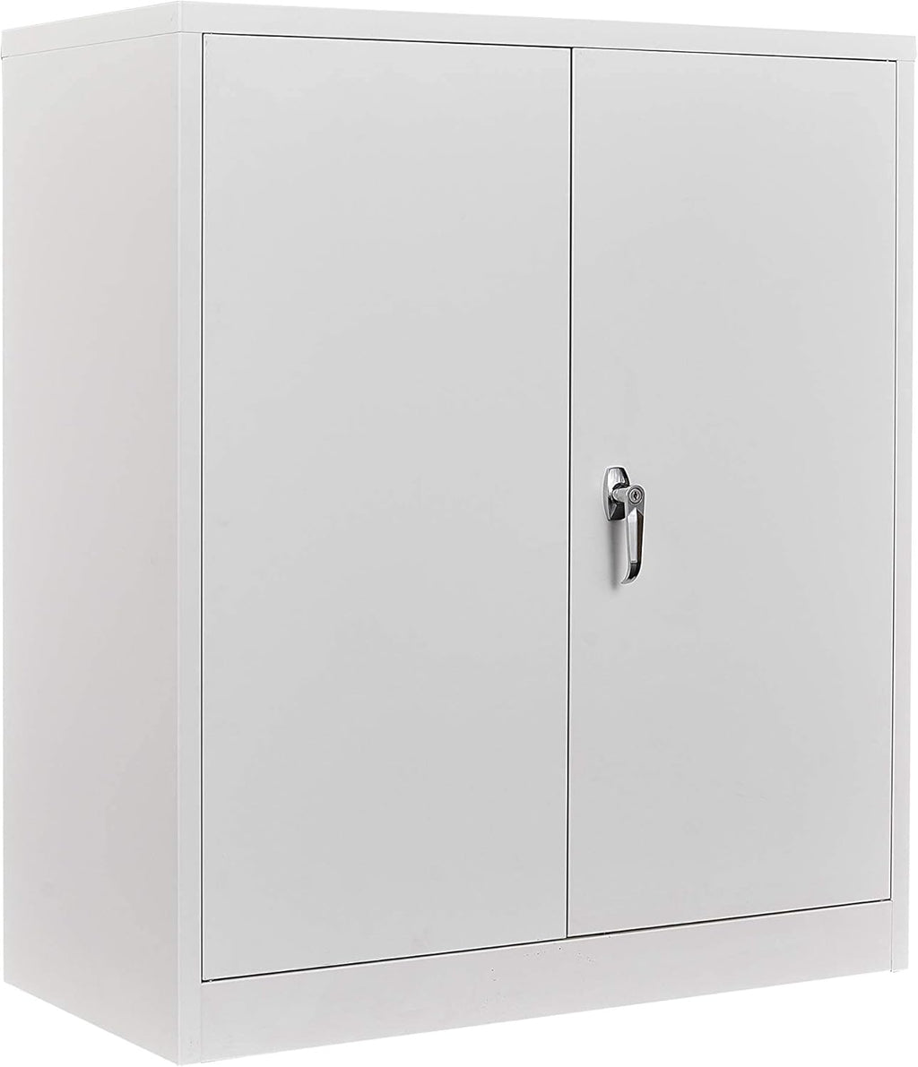 72" Tall Steel Storage Cabinet with Locking Door and 4 Adjustable Shelves (White) P78519
