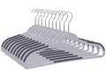50 Pack Non-Velvet Plastic Heavy Duty Coat Hanger Set with Gray Swivel Hooks C1504