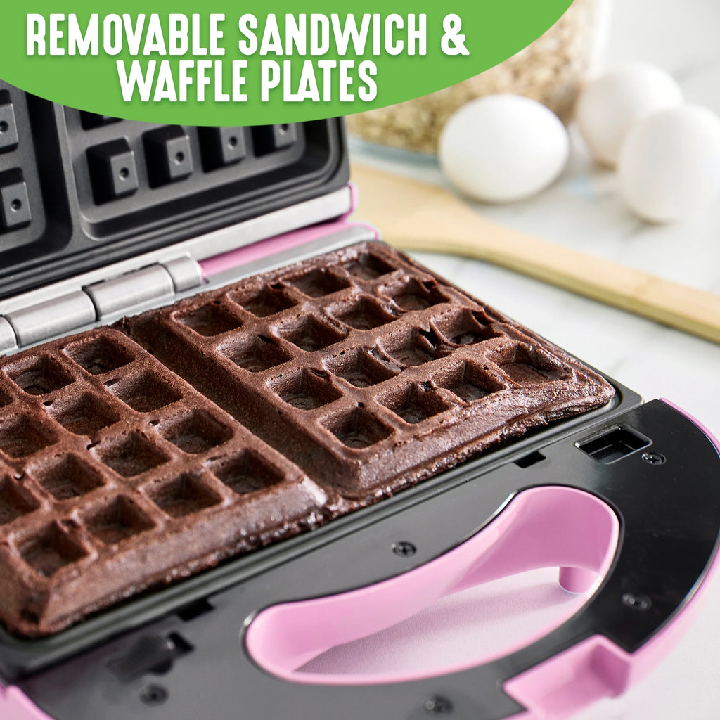Pink Sandwich and Waffle Maker M3858