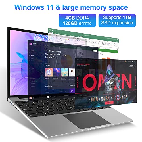 16 Inch Laptop, 16GB DDR4 512GB SSD, Quad Core N CPU, FHD IPS 1920x1200 Display W4817