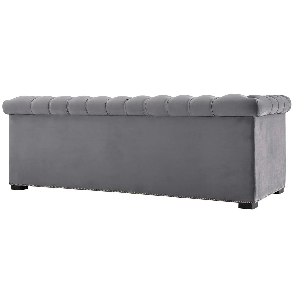 Gray Velvet Sofa S93971