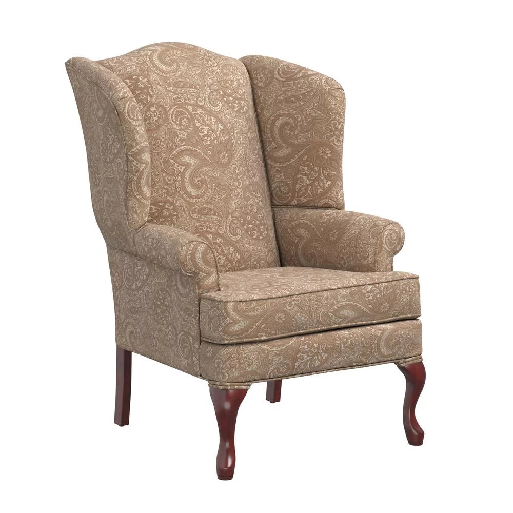 Cream Chenille Wingback Accent Chair H212