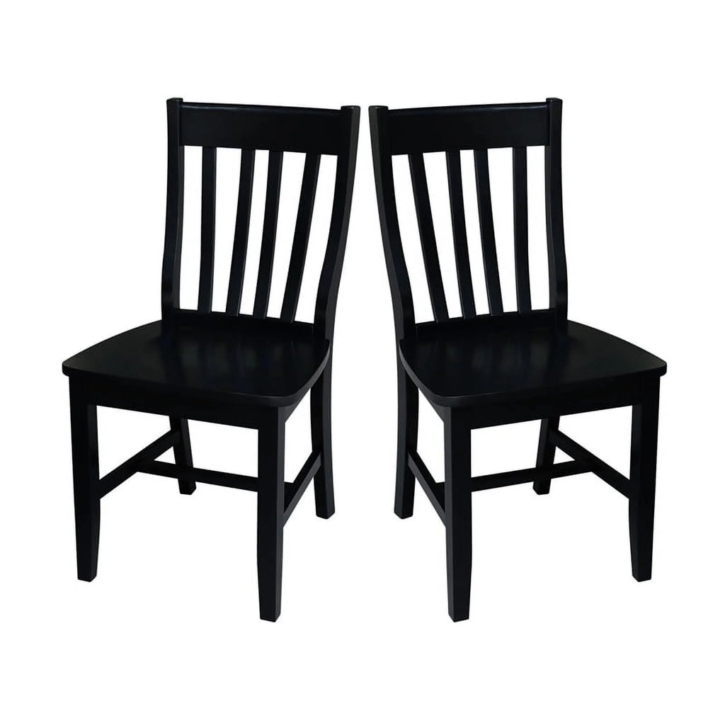Black Wood Dining Chair Set of Two X345881