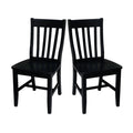Black Wood Dining Chair Set of Two X345881