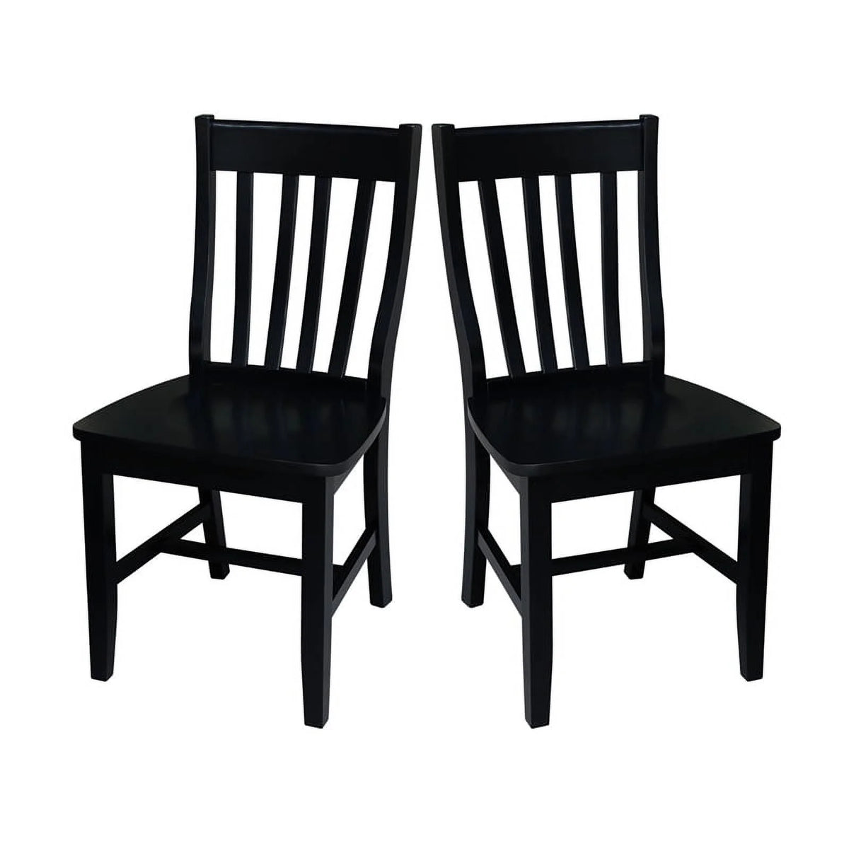 Black Wood Dining Chair Set of Two X345881