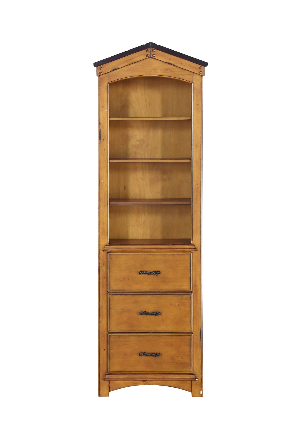 Rustic Oak Bookcase Cabinet V13611