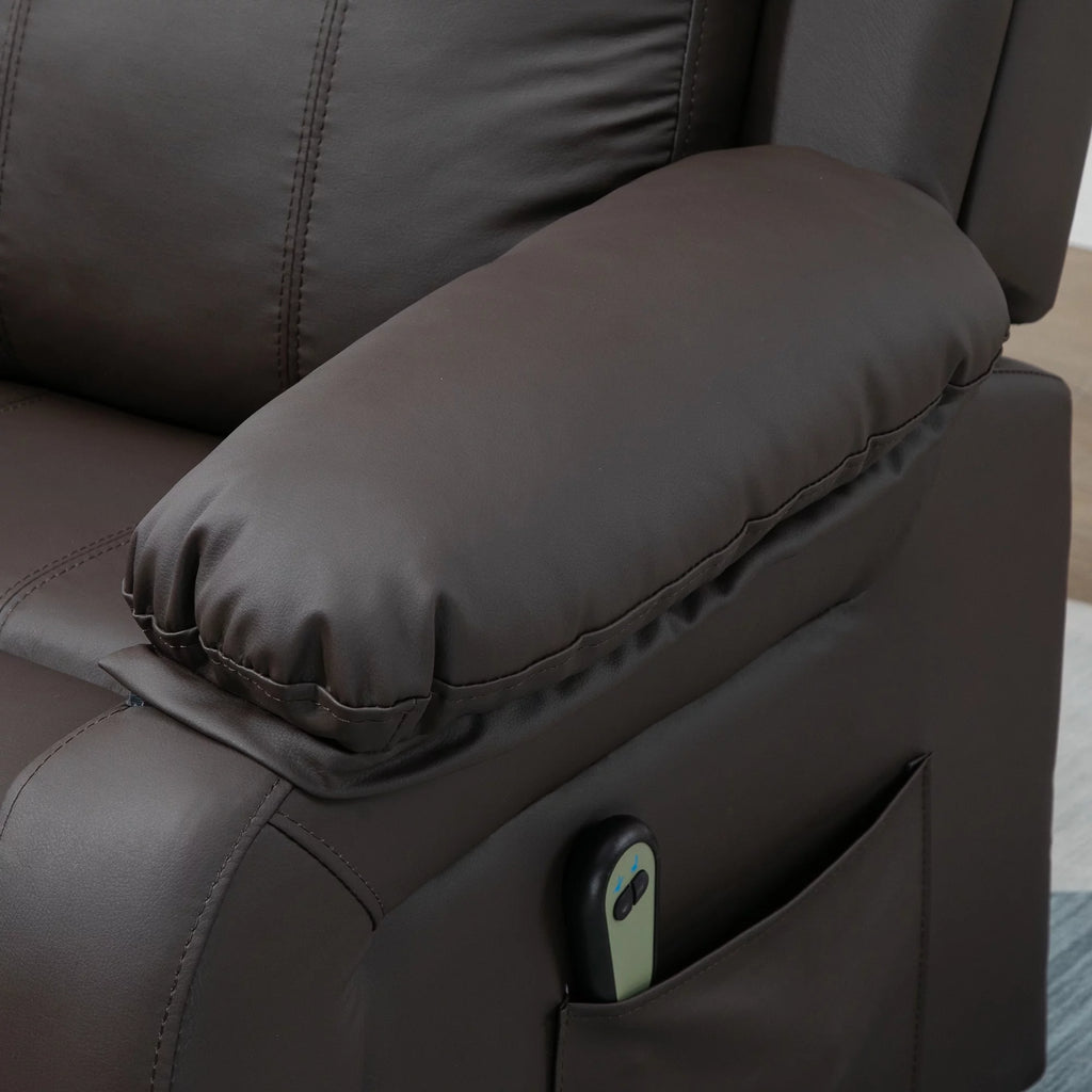 Brown PU Leather Power Lift Recliner Chair G9668