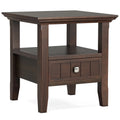 Solid Wood 19 inch Square End Table with Drawer E8920