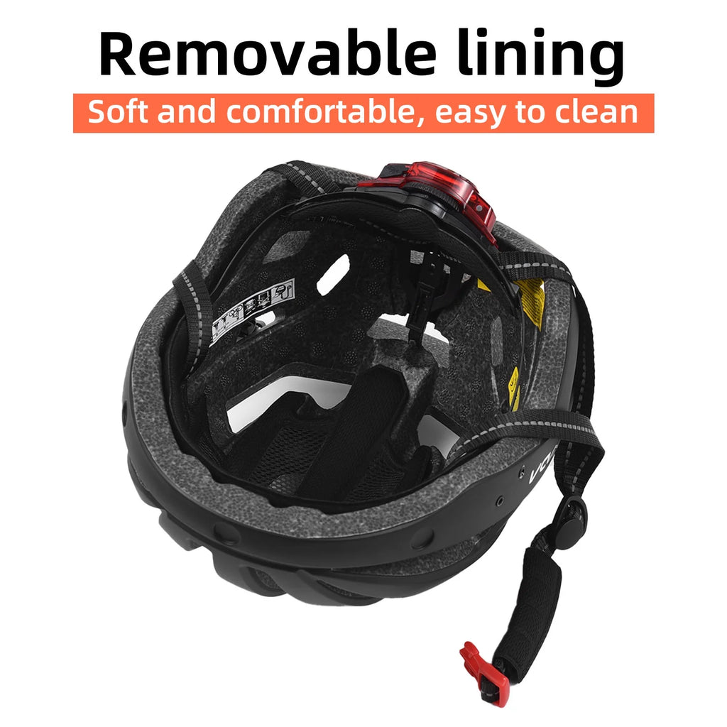 Adjustable Bicycle Helmet with Windshield, Sun Visor, and Tail Light V122825