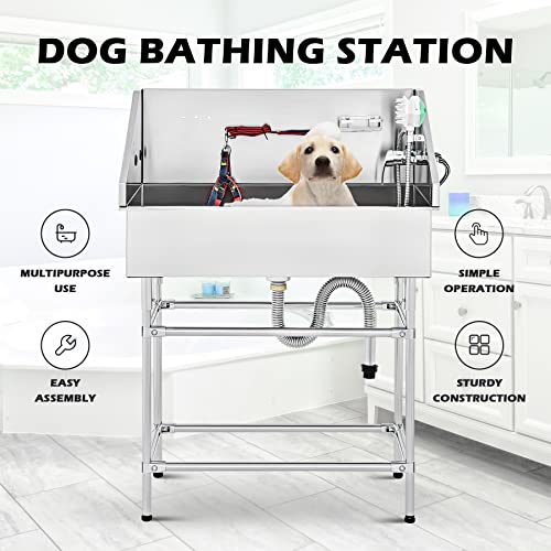 34 Inch Stainless Steel Dog Washing Station E5451