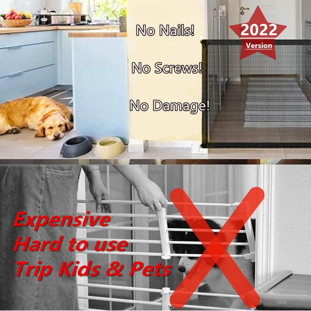 Black 43.3" W x 28.3" H Mesh Retractable Baby Gate R566745