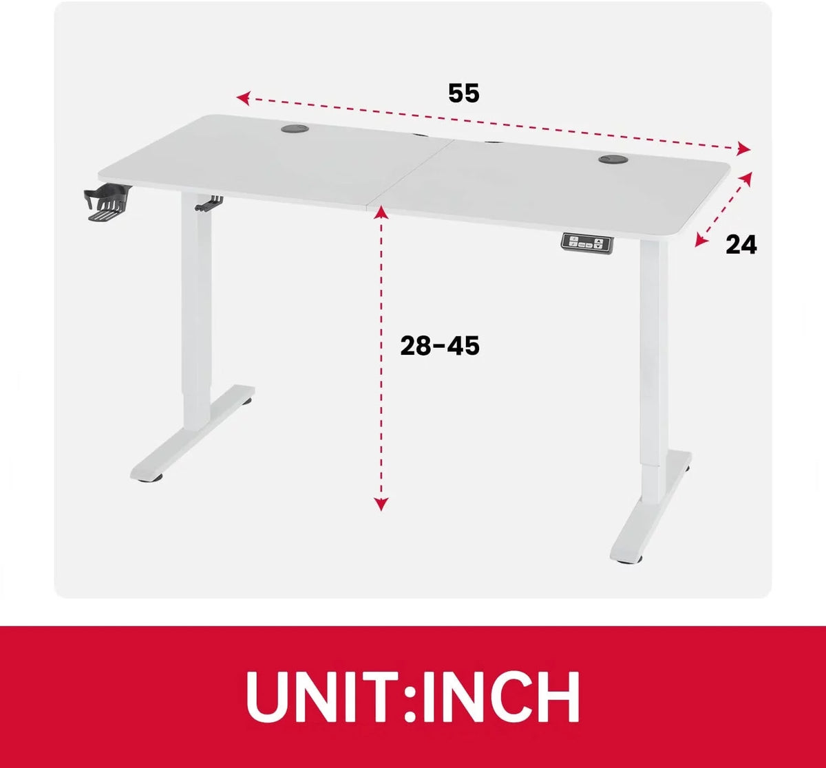 55 inch Electric Adjustable Height Standing Desk J959385