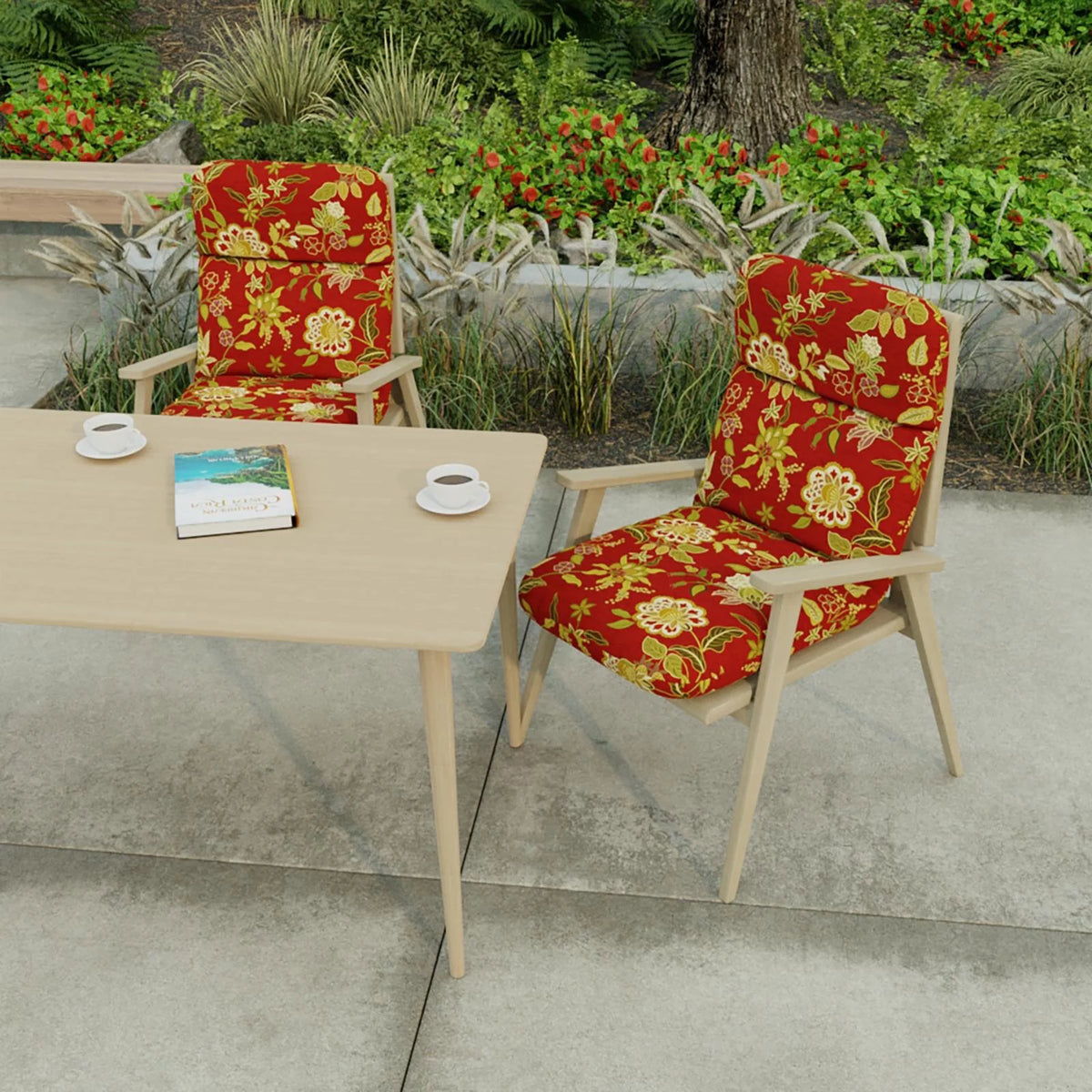 22 x 45 in. Rectangular Outdoor Chair Cushion with Ties M7291