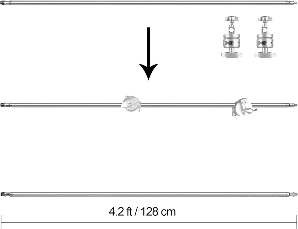 C Stand with Boom Arm, 10ft/300cm Adjustable Heavy Duty Light Cstand with 4.2ft/128cm Holding Arm, 2 Pieces Grip Head M28841
