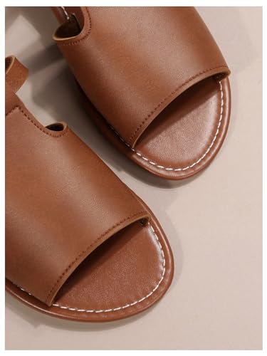 Cut Out Slide Sandals Open Toe Flat Sandals S15027
