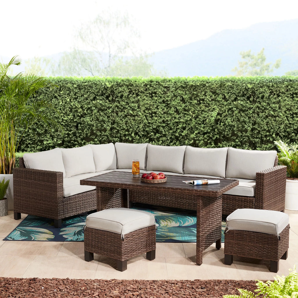 5-Piece Wicker Sectional Dining Set K42653