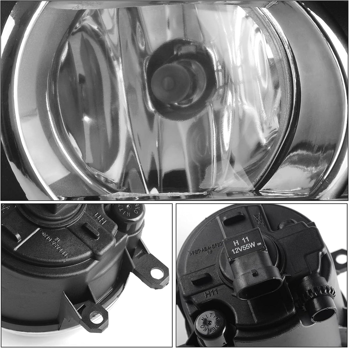 Chrome Housing Headlight Assembly with Clear Lens Fog Lights Combo J50272
