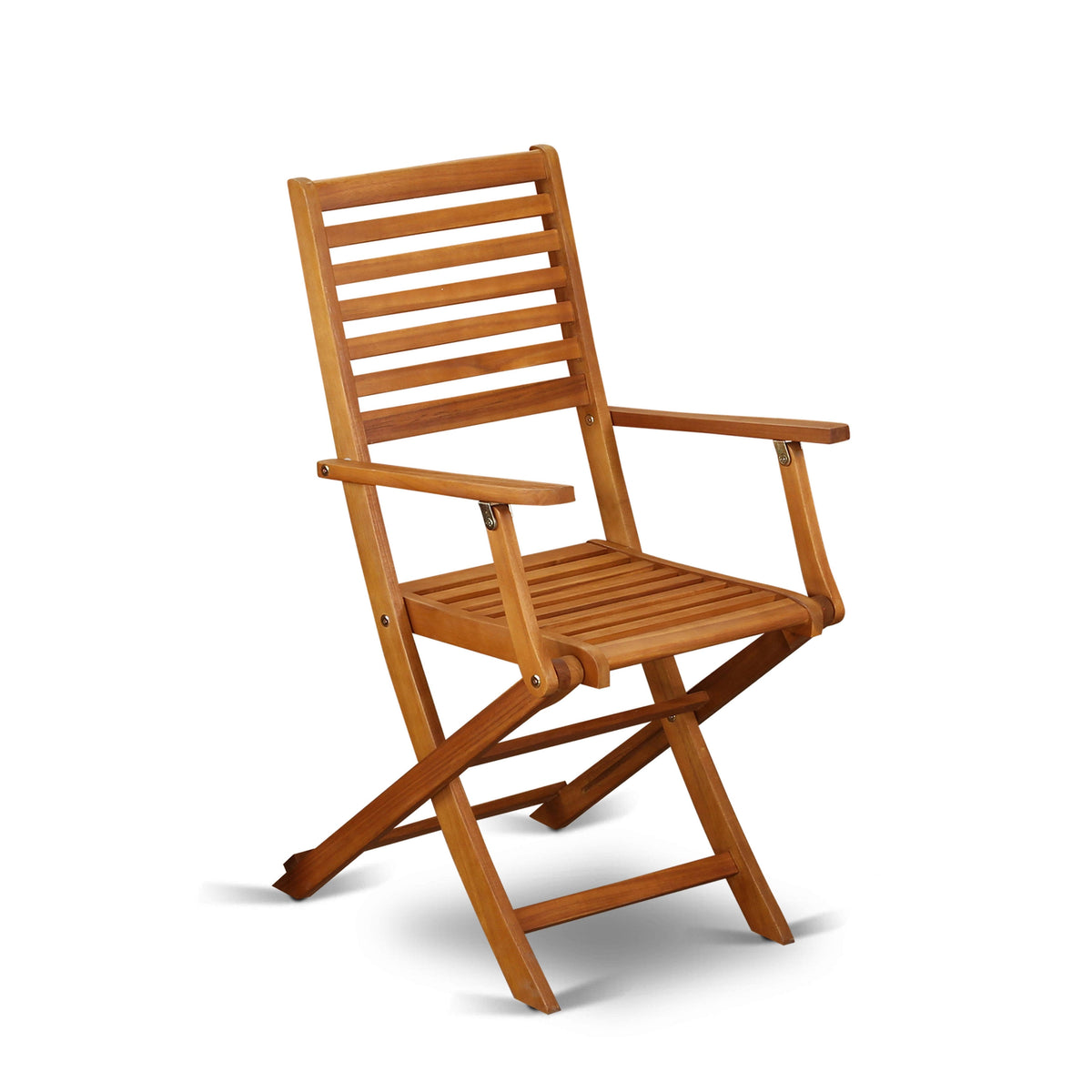 Set of Two Solid Acacia Wood Folding Chair with Arm Rest F485