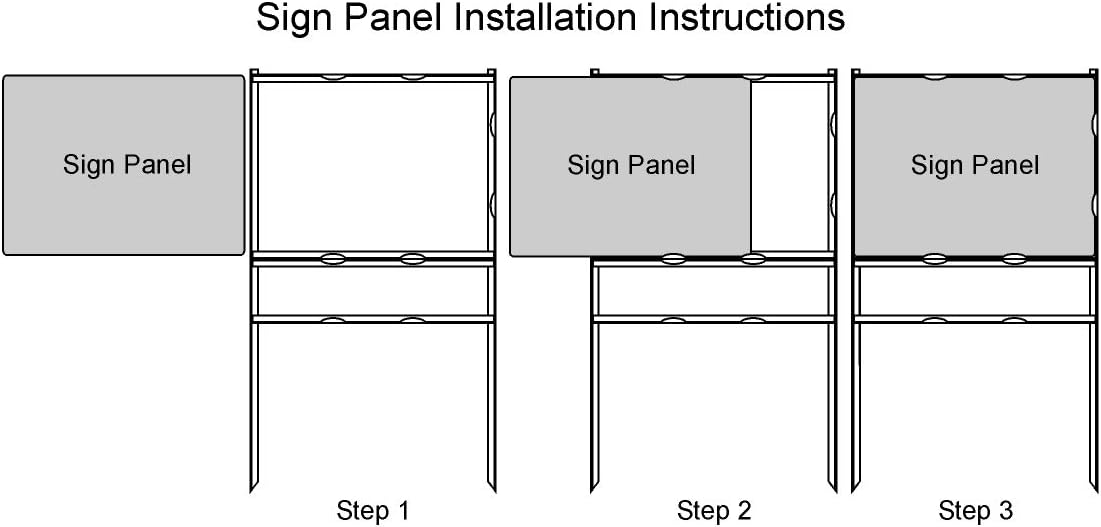 18 x 24 Metal H-Frame Yard Sign with Rider, Black (Pack of 3) P327249
