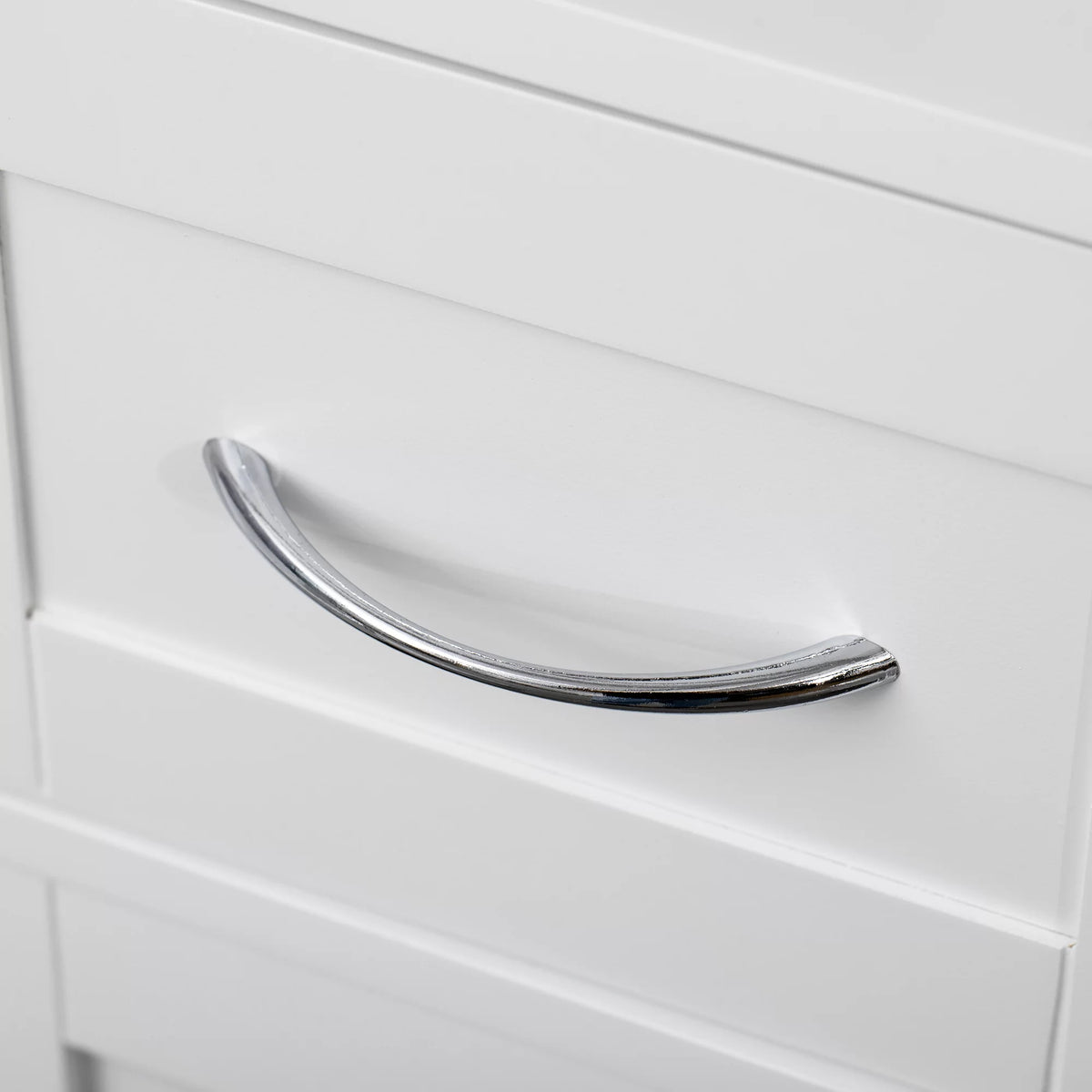 White Freestanding Bathroom Cabinet with Two Drawers and Adjustable Shelf T381