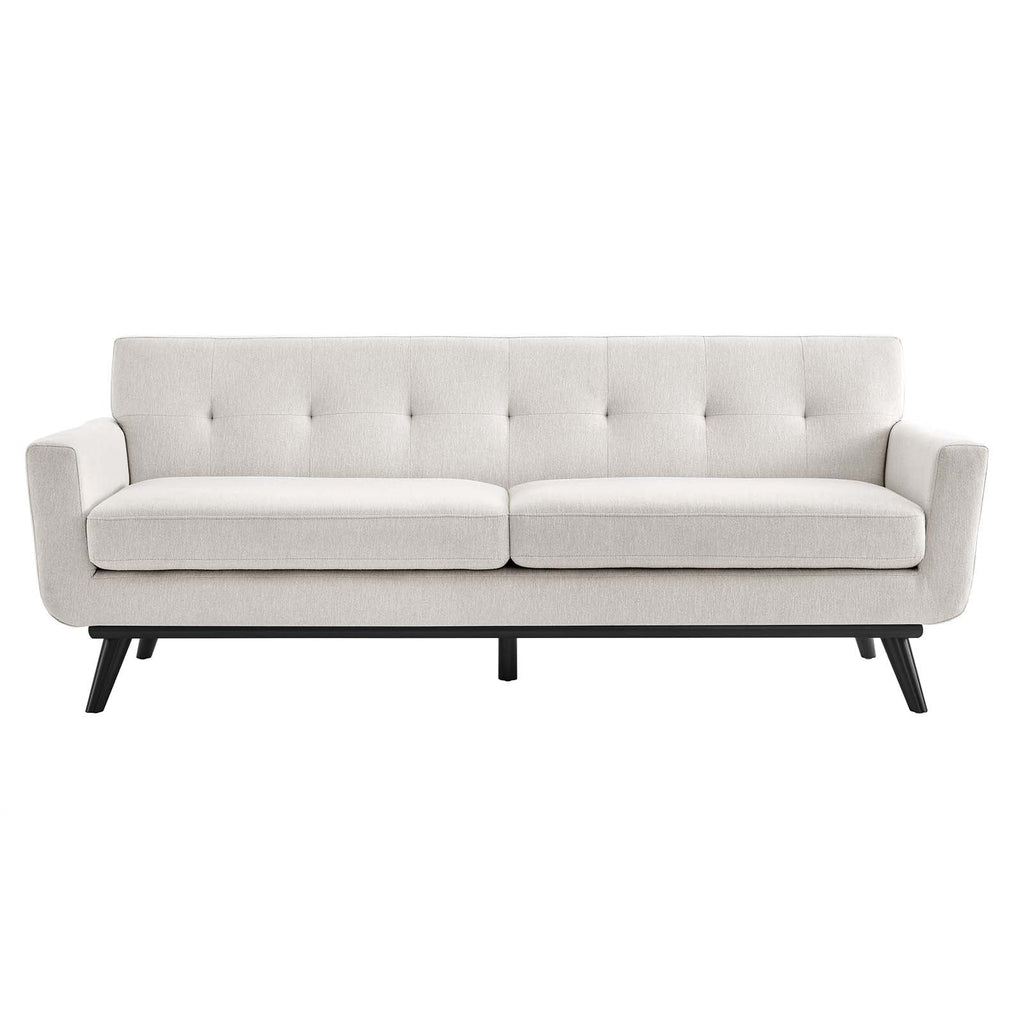 Ivory Herringbone Fabric Sofa T189