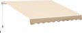 10' x 8' Manual Retractable Awning with UV Protection, Red Stripe F601