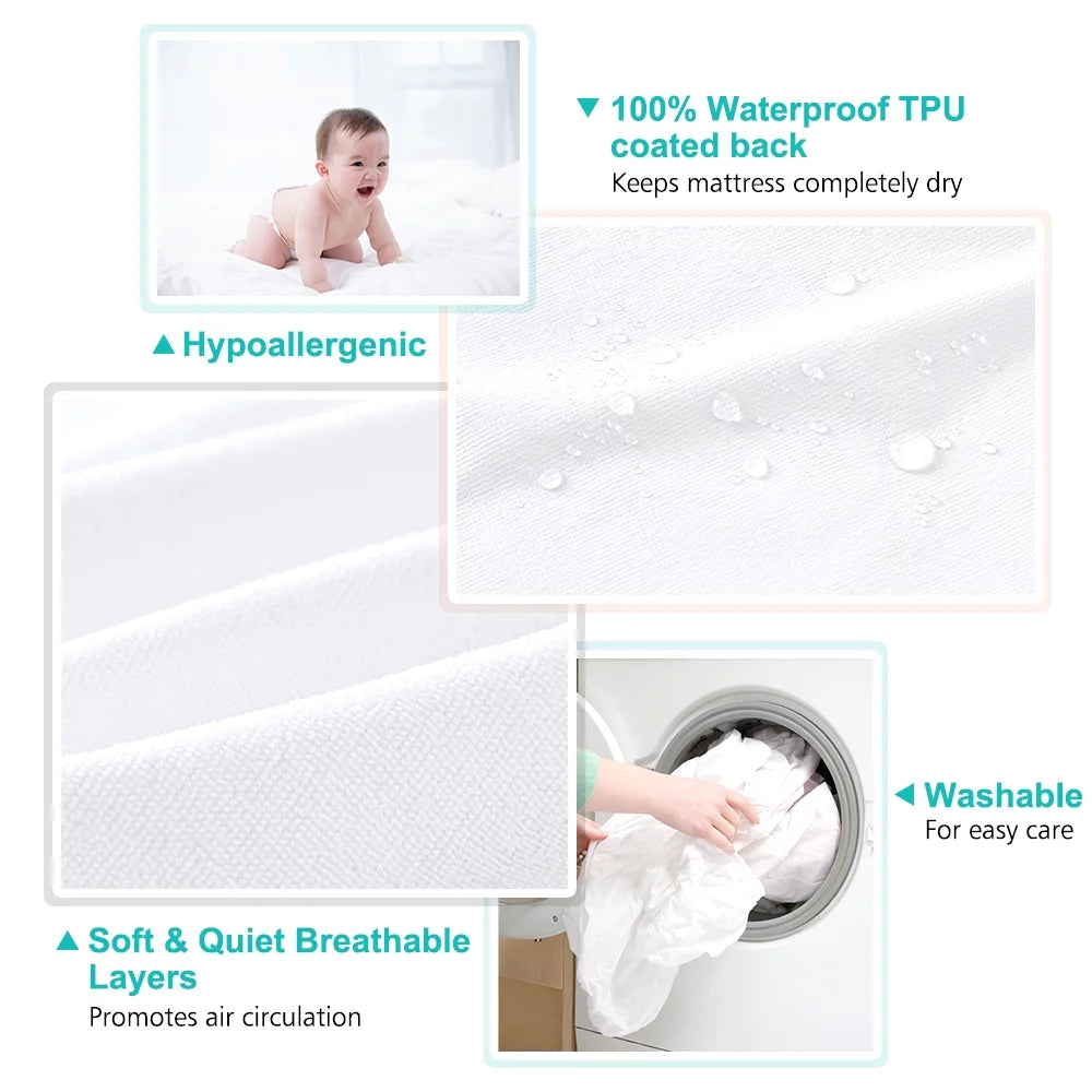 100% Waterproof King Size Terry Cloth Mattress Protector H125