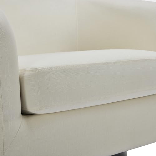Flax Khaki Fabric Swivel Barrel Accent Chair M9810