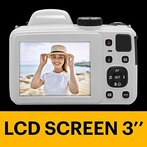 20MP Digital Camera 42X Optical Zoom 24mm Wide Angle 1080P Full HD Video Optical Image Stabilization 3" LCD (Red) C368