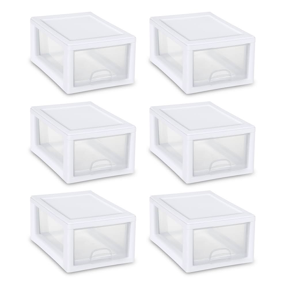 16 Qt. Stacking Drawer White Case of 6 O143