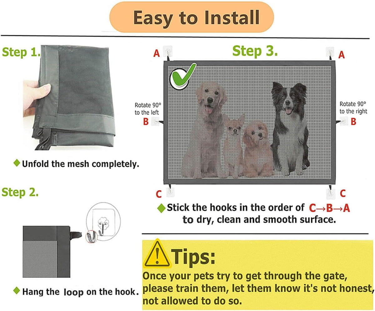 Black 43.3" W x 28.3" H Mesh Retractable Baby Gate R566745