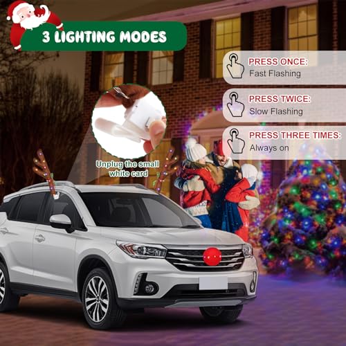 Christmas Reindeer Car Kit with LED and Jingle Bells S33636