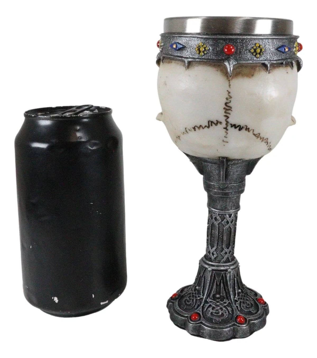 Cursed Skull With King Crown Gothic Wine Goblet Chalice Cup M650958