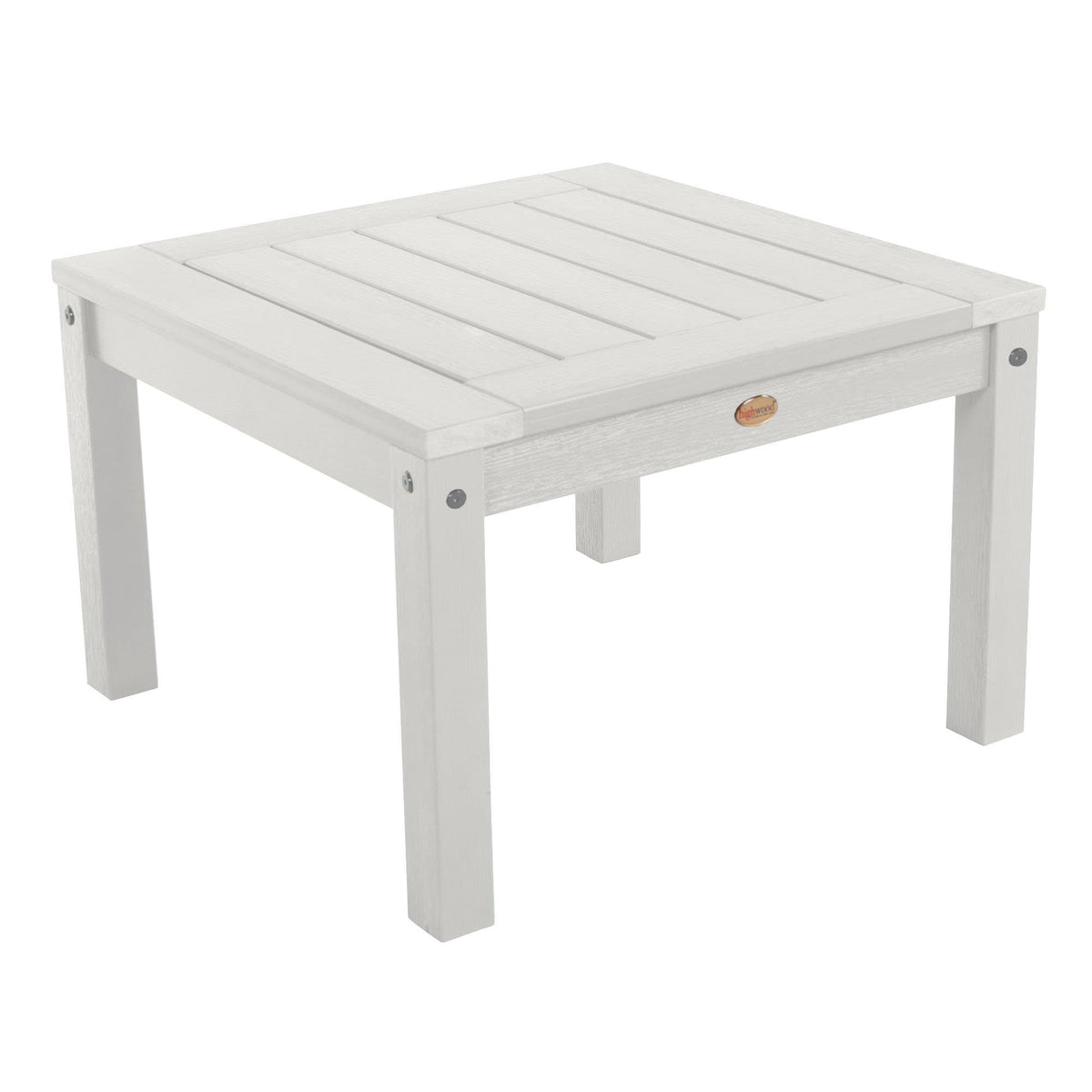 White Highwood Lehigh Garden Chairs with Square Side Table U3473