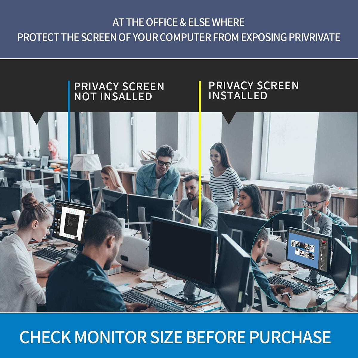 24 Inch 16:9 Anti Glare Anti Spy Privacy Screen Filter Film Pack of 2 I29267