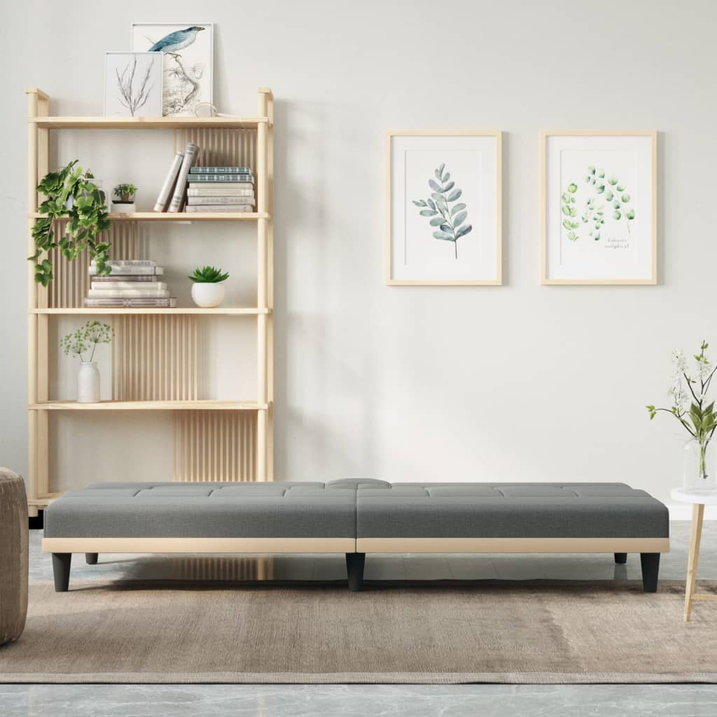 Dark Gray Fabric Sofa Bed with Cup Holders R335351
