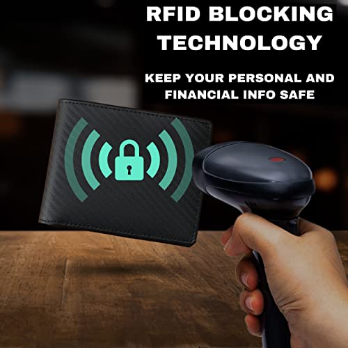 Leather Bifold Wallet with ID Window and RFID Blocking U963