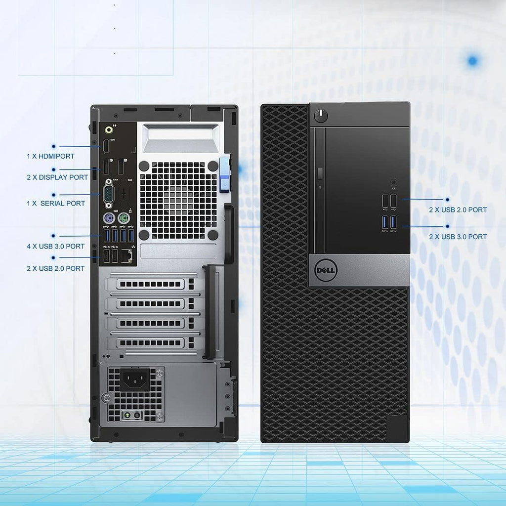 PC Tower Desktop Computer, i5 6500 3.20GHz, 16GB DDR4 Ram, 512GB M.2 NVMe SSD, 1TB HDD, Windows 10 Pro U9578