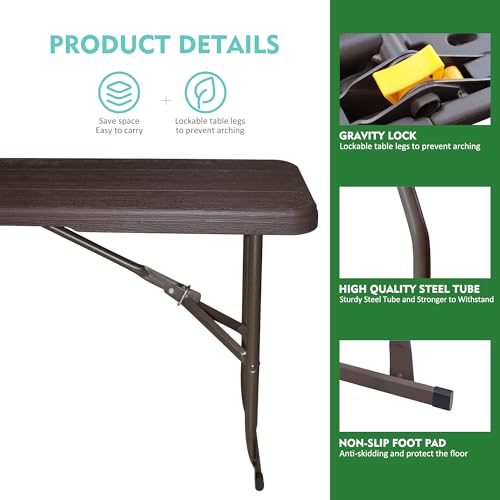 White 6FT Plastic Folding Bench G17054